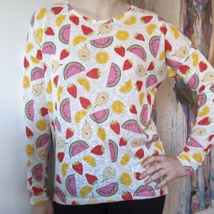 Twik fruit print knit top